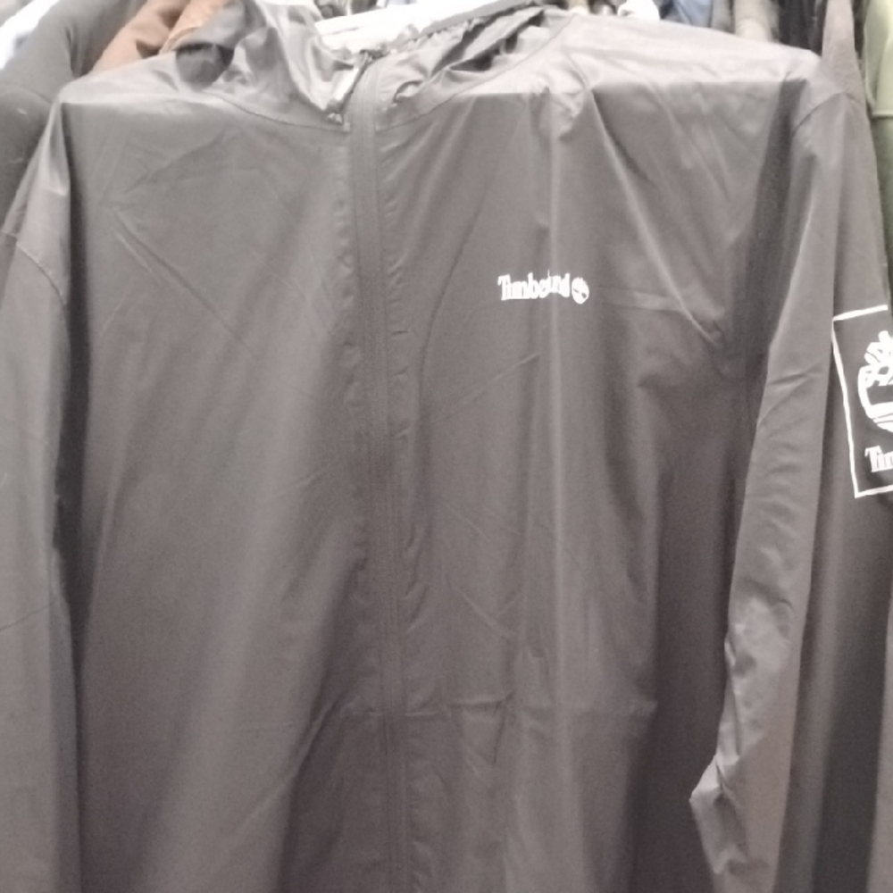Timberland Black Raincoat Water-Resistant Minimalist Design Xl Brand New!